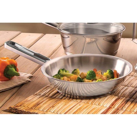 FRIGIDEIRA VENTURA EM ACO INOX COM FUNDO TRIPLO 20 CM 1,3 L TRAMONTINA