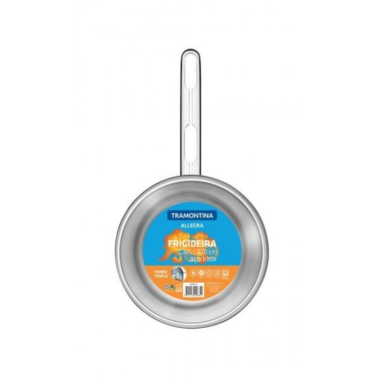 FRIGIDEIRA ACO INOX COM FUNDO TRIPLO 20CM TRAMONTINA