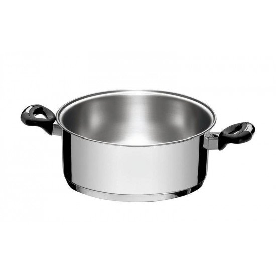 CACAROLA RASA EM ACO INOX FUNDO TRIPLO SEM TAMPA TRAMONTINA