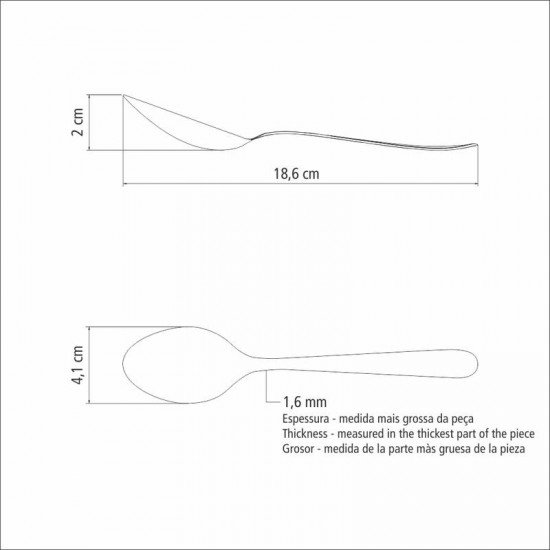 COLHER DE MESA TRAMONTINA HAVAÍ EM AÇO INOX
