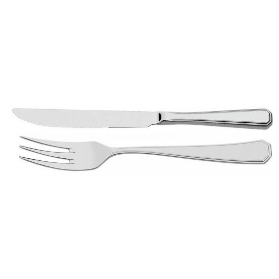 TALHERES TRINCHANTES PARA CARNE SONATA EM ACO INOX ACABAMENTO ALTO BRILHO 2 PECAS TRAMONTINA