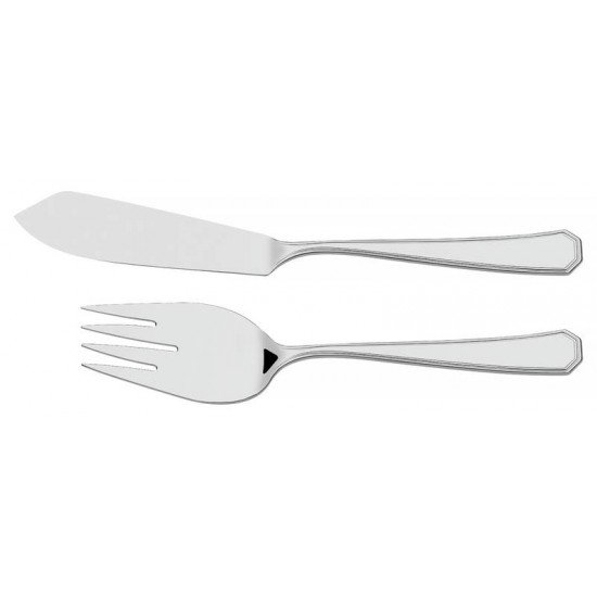TALHERES TRINCHANTES PARA PEIXE SONATA EM ACO INOX ACABAMENTO ALTO BRILHO 2 PECAS TRAMONTINA