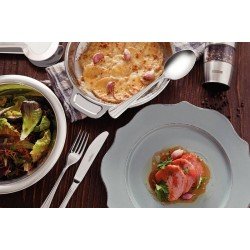 COLHER PARA SOBREMESA TRAMONTINA VIENA EM AÇO INOX ACABAMENTO ALTO BRILHO COM DETALHES EM ALTO RELEVO NO CABO