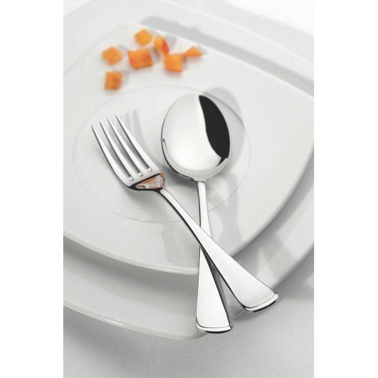 COLHER DE MESA MONACO EM ACO INOX ACABAMENTO ALTO BRILHO COM DETALHES NO CABO TRAMONTINA