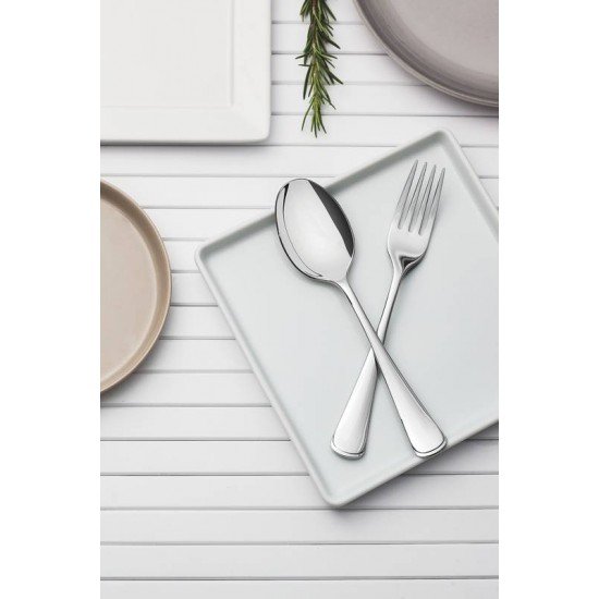 COLHER DE MESA MONACO EM ACO INOX ACABAMENTO ALTO BRILHO COM DETALHES NO CABO TRAMONTINA