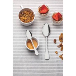 COLHER DE MESA VICENZA EM ACO INOX ACABAMENTO ALTO BRILHO COM DETALHES NO CABO TRAMONTINA