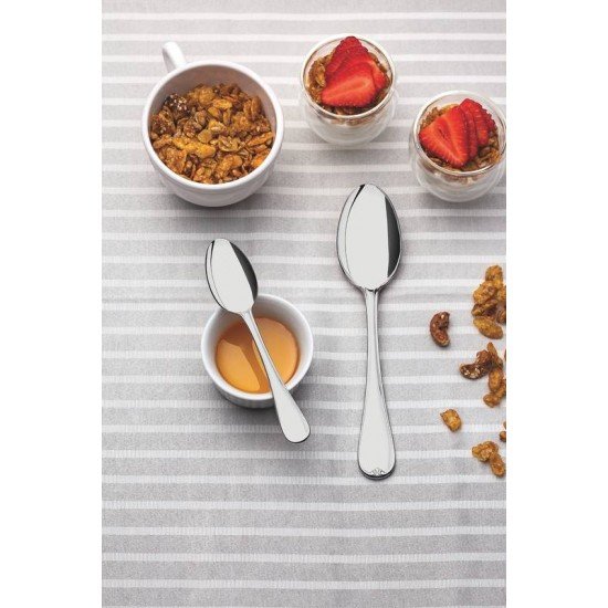 COLHER DE MESA VICENZA EM ACO INOX ACABAMENTO ALTO BRILHO COM DETALHES NO CABO TRAMONTINA