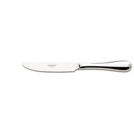 FACA PARA SOBREMESA VICENZA EM ACO INOX ACABAMENTO ALTO BRILHO COM DETALHES NO CABO TRAMONTINA