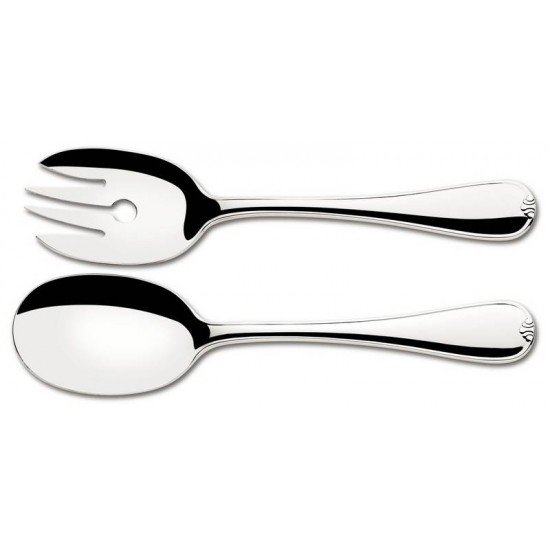 TALHERES PARA SALADA VICENZA EM ACO INOX ACABAMENTO ALTO BRILHO DETALHES NO CABO 2 PECAS TRAMONTINA