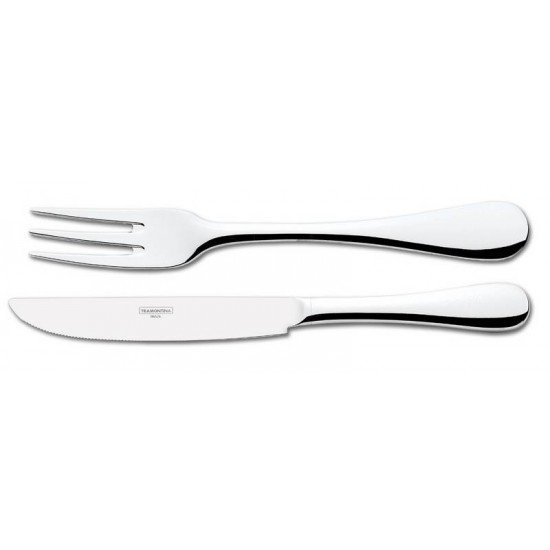 TALHERES TRINCHANTES PARA CARNE CLASSIC EM ACO INOX TRAMONTINA