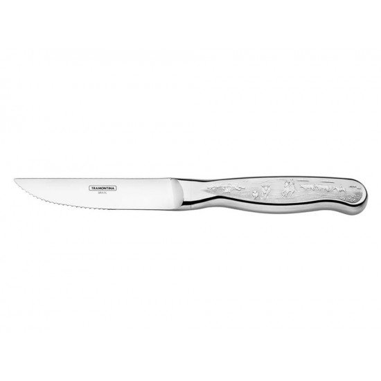 FACA PARA CHURRASCO JUMBO ACO INOX SERR MAIS GRAV TRAMONTINA