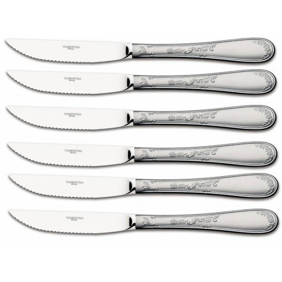 KIT 6 UNIDADES DE FACA PARA CHURRASCO RENASCENCA ACO INOX TRAMONTINA