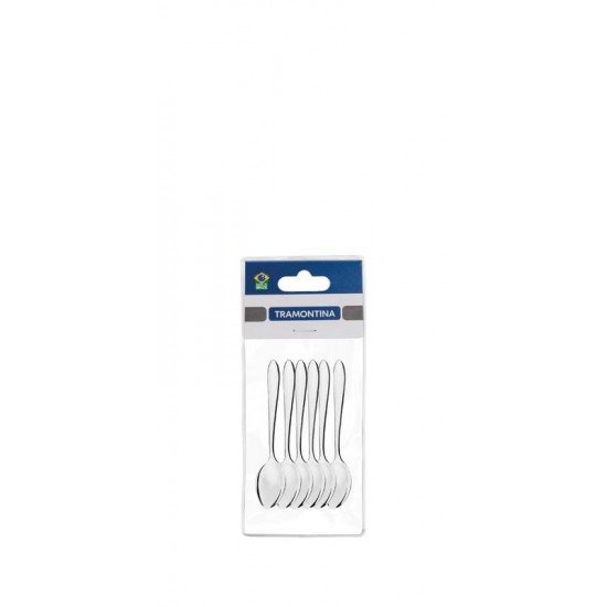 COLHER PARA CHA SATRI EM ACO INOX 6 PECAS TRAMONTINA