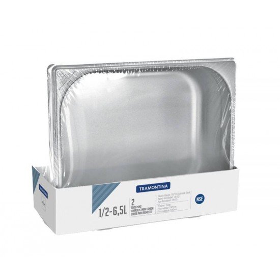 CUBA ACO INOX 1 2 SEM ALCAS 2 PC - PROFUNDIDADE 100MM TRAMONTINA