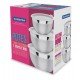 JOGO DE POTES CUCINA EM ACO INOX COM TAMPA PLASTICA 3 PECAS TRAMONTINA