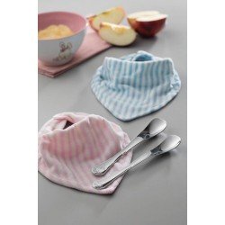 JOGO INFANTIL COM BABADOR AZUL E COLHER EM ACO INOX 2 PECAS TRAMONTINA