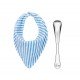 JOGO INFANTIL COM BABADOR AZUL E COLHER EM ACO INOX 2 PECAS TRAMONTINA