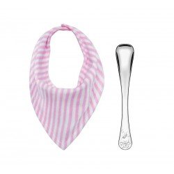 JOGO INFANTIL LE PETIT COM BABADOR ROSA E COLHER EM ACO INOX 2 PECAS TRAMONTINA