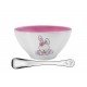 KIT INFANTIL LE PETIT ROSA COM CUMBUCA EM CERAMICA E COLHER EM ACO INOX 2 PECAS TRAMONTINA