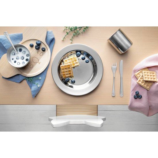 KIT INFANTIL TRAMONTINA  PARA REFEIÇÃO EM AÇO INOX 5 PEÇAS