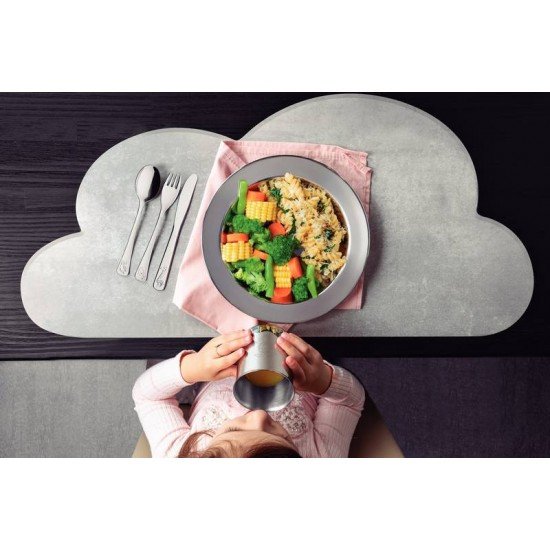 KIT INFANTIL TRAMONTINA  PARA REFEIÇÃO EM AÇO INOX 5 PEÇAS