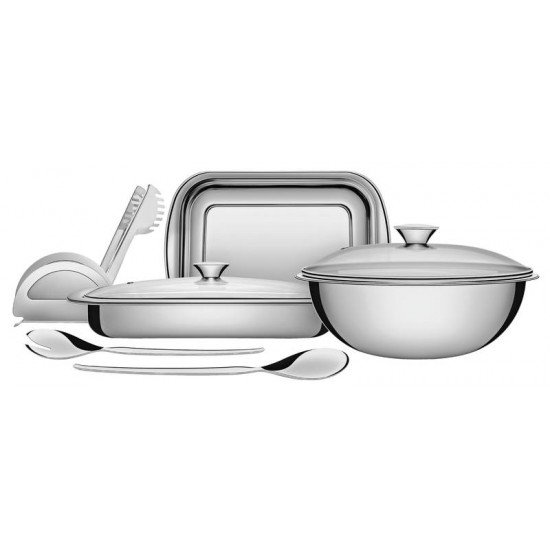 KIT PARA COZINHA COSMOS EM ACO INOX 7 PECAS TRAMONTINA