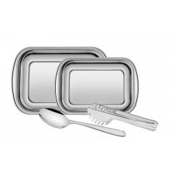 KIT PARA ASSAR E SERVIR COSMOS EM ACO INOX 4 PECAS TRAMONTINA