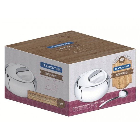 KIT PARA FARINHA TRAMONTINA SERVICE EM AÇO INOX 14 CM 2 PEÇAS
