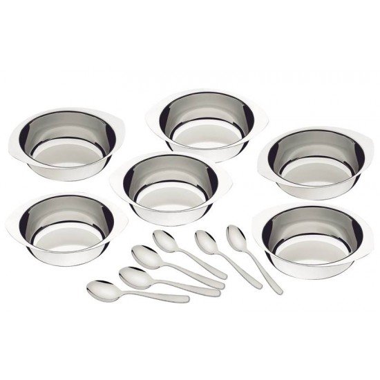 KIT PARA SOBREMESA TRAMONTINA SERVICE EM AÇO INOX 12 PEÇAS