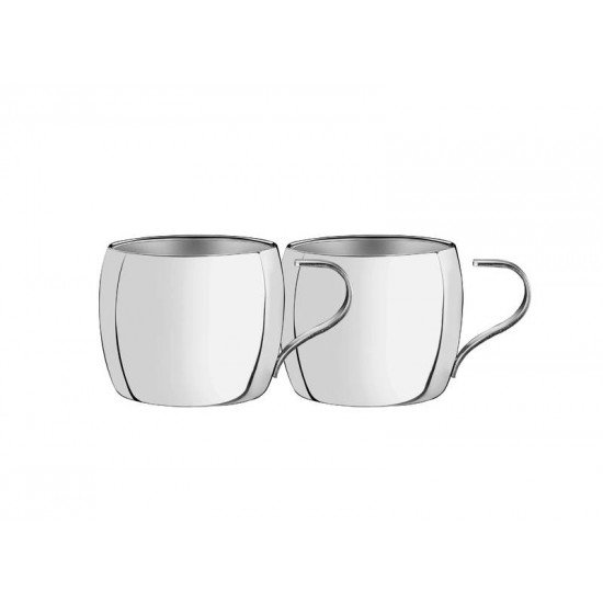 CONJUNTO DE XICARAS INOX PARA CAFE ACABAMENTO BRILHO 2 PECAS TRAMONTINA