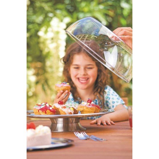 SUPORTE PARA BOLO CICLO EM ACO INOX COM TAMPA TRAMONTINA