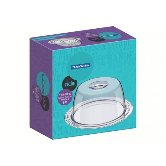PORTA-QUEIJO TRAMONTINA CICLO EM AÇO INOX 25 CM