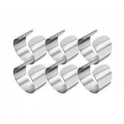 CONJUNTO DE ARGOLAS PARA GUARDANAPO ORIENTE CRYSTAL EM ACO INOX COM CRISTAIS 6 PECAS TRAMONTINA