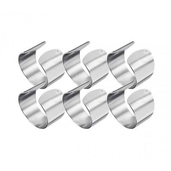 CONJUNTO DE ARGOLAS PARA GUARDANAPO ORIENTE CRYSTAL EM ACO INOX COM CRISTAIS 6 PECAS TRAMONTINA