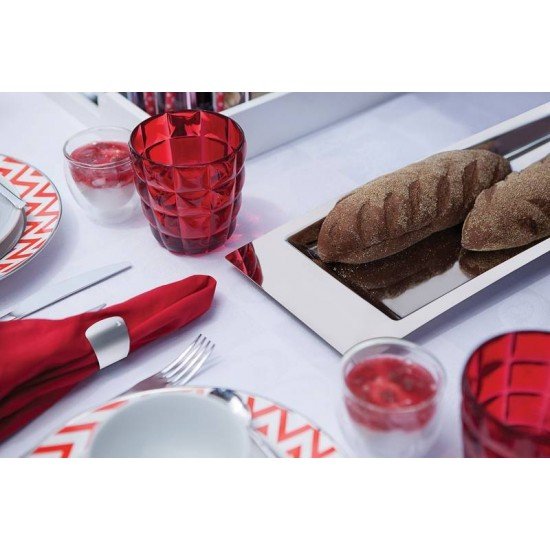 CONJUNTO DE ARGOLAS PARA GUARDANAPO ORIENTE CRYSTAL EM ACO INOX COM CRISTAIS 6 PECAS TRAMONTINA
