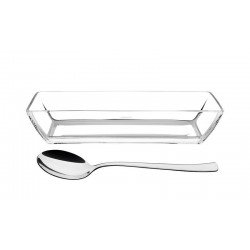JOGO PARA SERVIR EM CRISTAL COM COLHER EM ACO INOX 2 PECAS TRAMONTINA