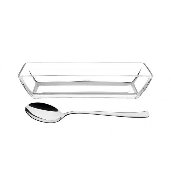 JOGO PARA SERVIR EM CRISTAL COM COLHER EM ACO INOX 2 PECAS TRAMONTINA