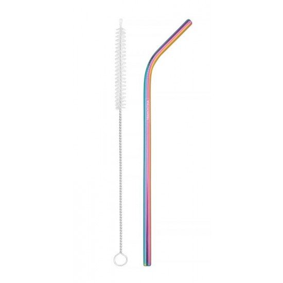 JOGO DE CANUDO INFANTIL FURTA-COR EM ACO INOX COM ESCOVA 2 PECAS TRAMONTINA