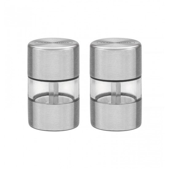 CONJUNTO DE MOEDORES PARA SAL E PIMENTA AÇO INOX E ACRÍLICO C/ MOINHO EM CERÂMICA 2 PEÇAS TRAMONTINA