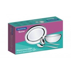 KIT PARA ARROZ E FEIJAO BUENA EM ACO INOX 4 PECAS TRAMONTINA