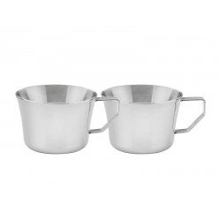 CONJUNTO DE XICARAS PARA CHA E CAFE EM ACO INOX COM ACABAMENTO BRILHO 2 PECAS TRAMONTINA
