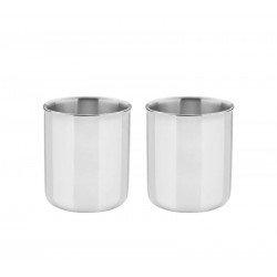 CONJUNTO DE XICARAS PARA CAFE E CHA EM ACO INOX COM ACABAMENTO BRILHO 2 PECAS TRAMONTINA