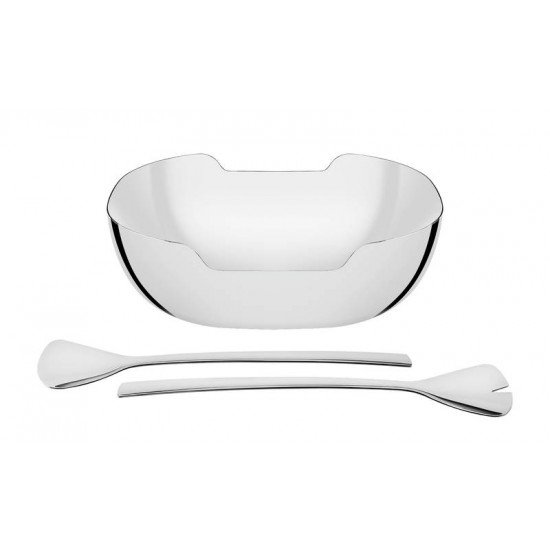 JOGO PARA SALADA QUADRATA EM ACO INOX ACABAMENTO BRILHO 3 PECAS TRAMONTINA