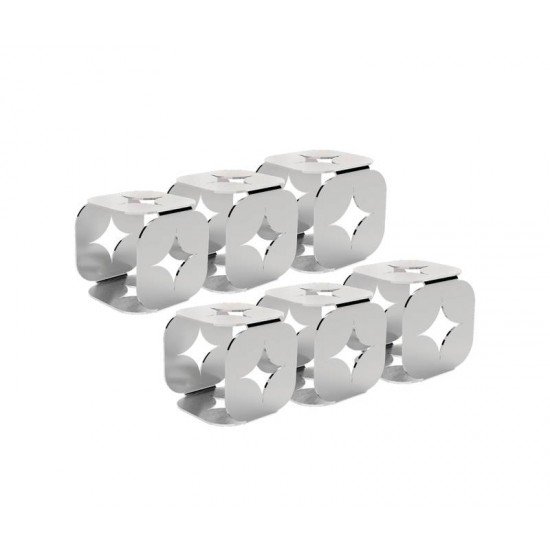 CONJUNTO DE ARGOLAS PARA GUARDANAPO LUCE EM ACO INOX 6 PECAS TRAMONTINA