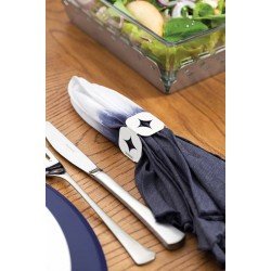 CONJUNTO DE ARGOLAS PARA GUARDANAPO BRANCO EM ACO INOX 6 PECAS TRAMONTINA