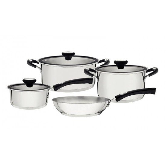 JOGO DE PANELAS TRAMONTINA SOLAR SILICONE EM AÇO INOX 4 PEÇAS