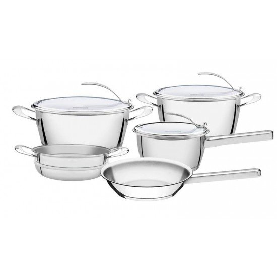 JOGO DE PANELAS ACO INOX COM FUNDO TRIPLO 5 PC TRAMONTINA