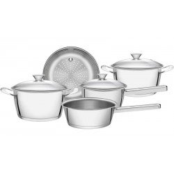 JOGO DE PANELAS ACO INOX COM FUNDO TRIPLO 5 PC TRAMONTINA