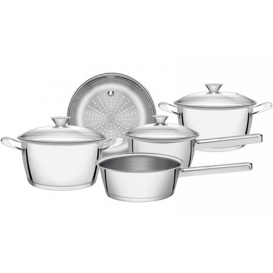 JOGO DE PANELAS ACO INOX COM FUNDO TRIPLO 5 PC TRAMONTINA