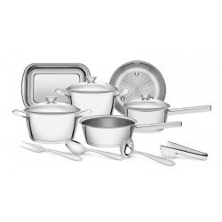 JOGO DE PANELAS ACO INOX COM FUNDO TRIPLO 10 PC TRAMONTINA